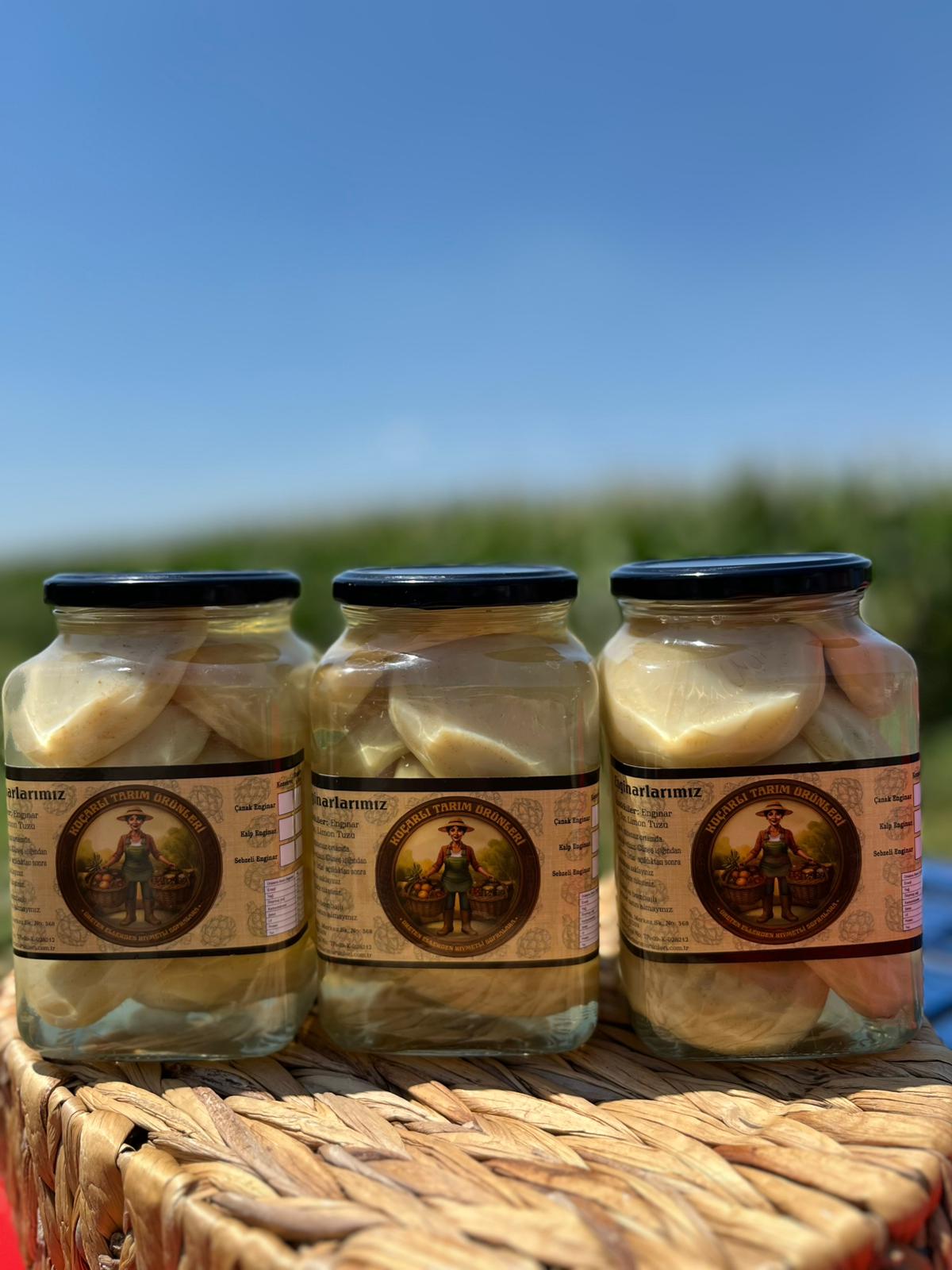 Konserve Çanak Enginar 1000 cc. Kare Cam Kavanoz 12'li