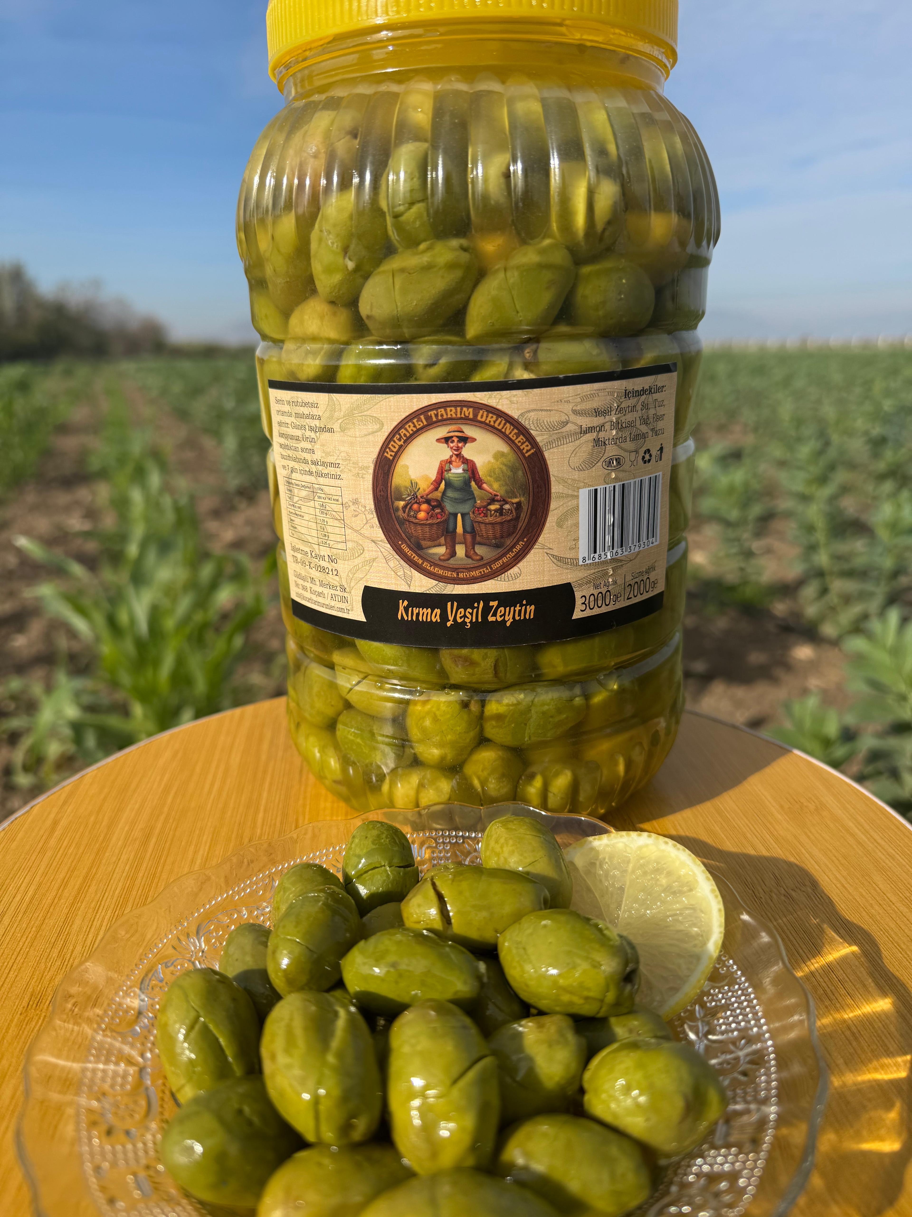 Yeni Sezon Çekişte Kırma Yeşil Zeytin 3 kg. Pet