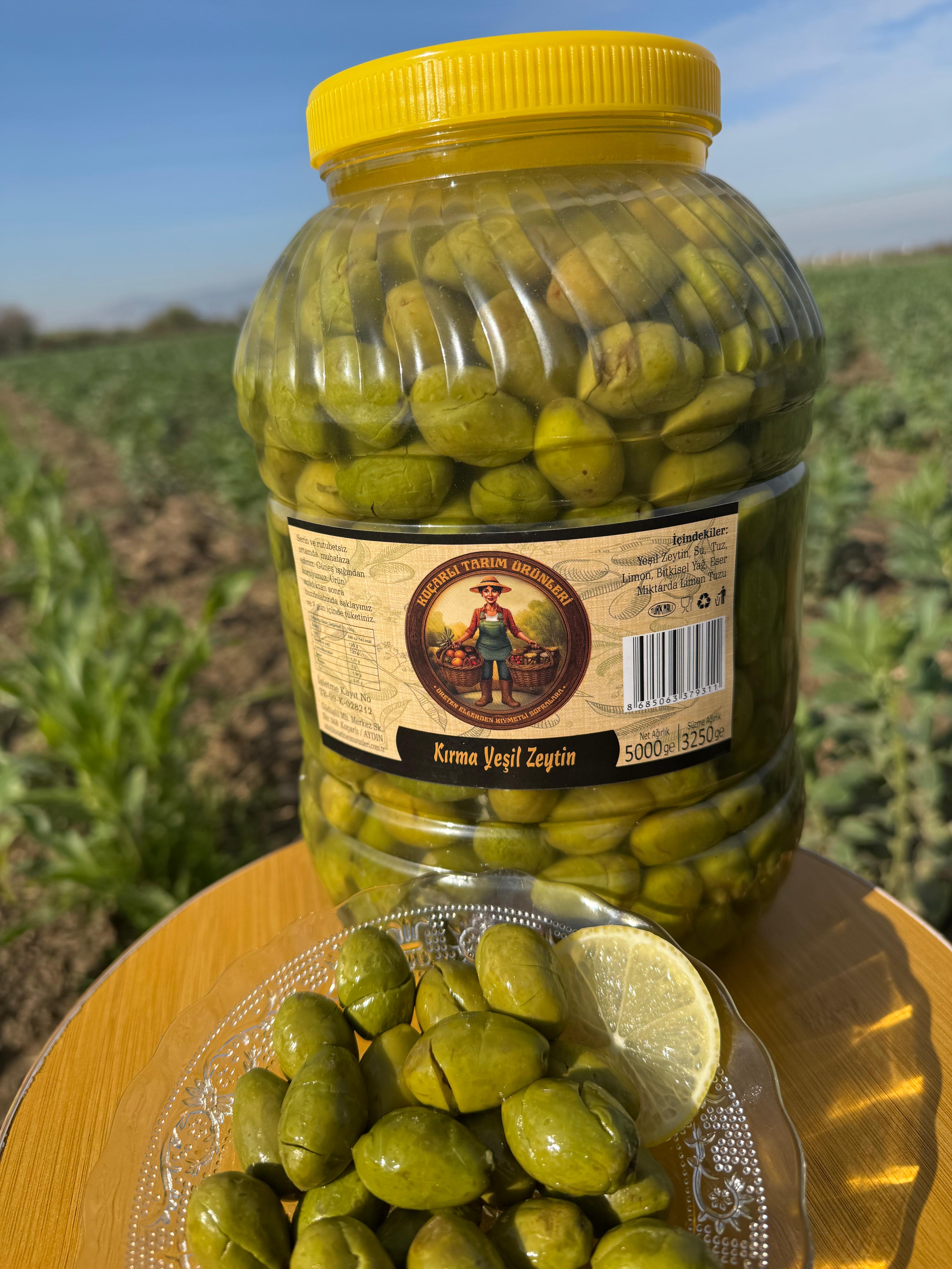 Yeni Sezon Çekişte Kırma Yeşil Zeytin 5 kg. Pet