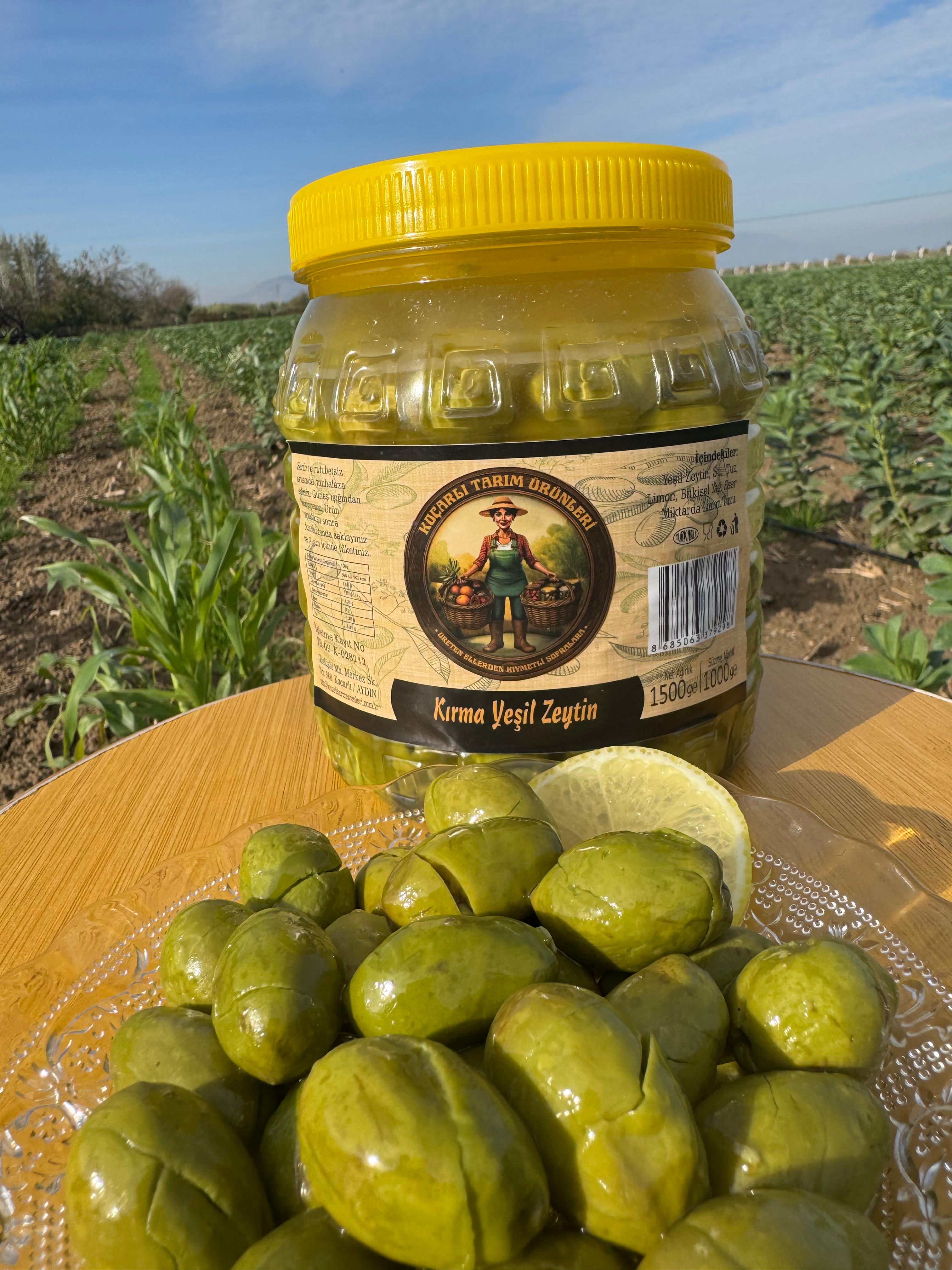 Yeni Sezon Çekişte Kırma Yeşil Zeytin 1.5 kg Pet