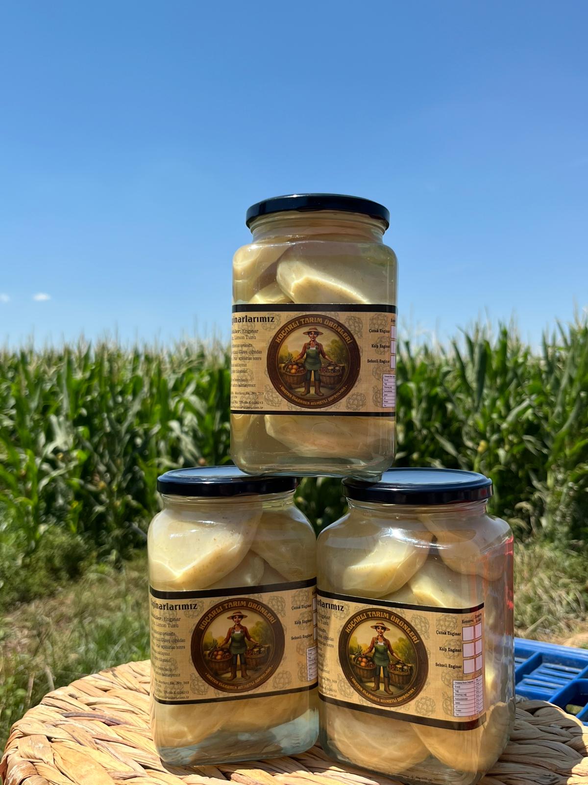 Konserve Çanak Enginar 1000 cc. Kare Cam Kavanoz 8'li