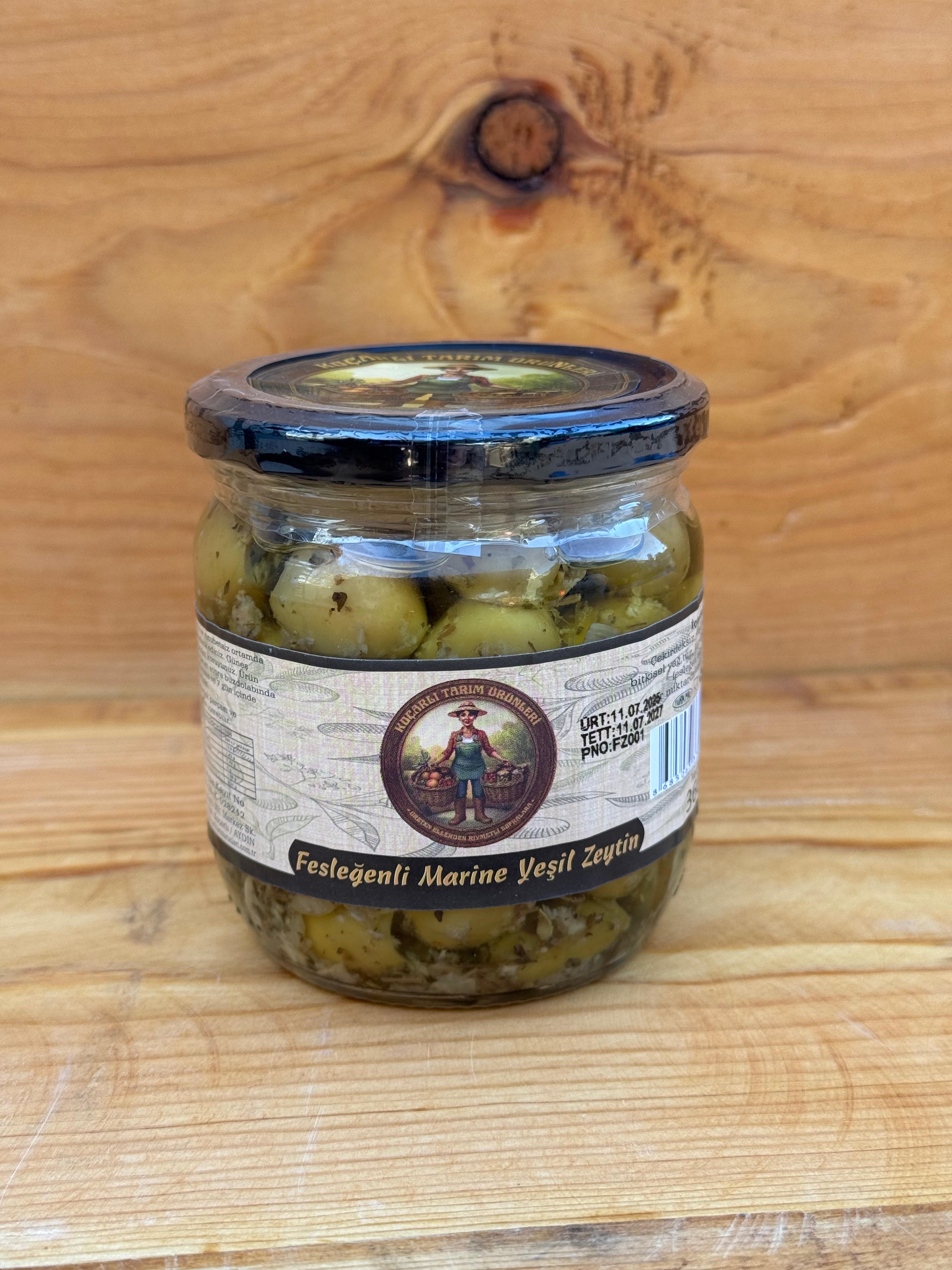 Fesleğenli Yeşil Zeytin Marine 425 cc.